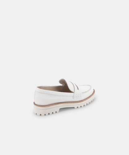 AUBREE FLATS IN WHITE LEATHER -   Dolce Vita