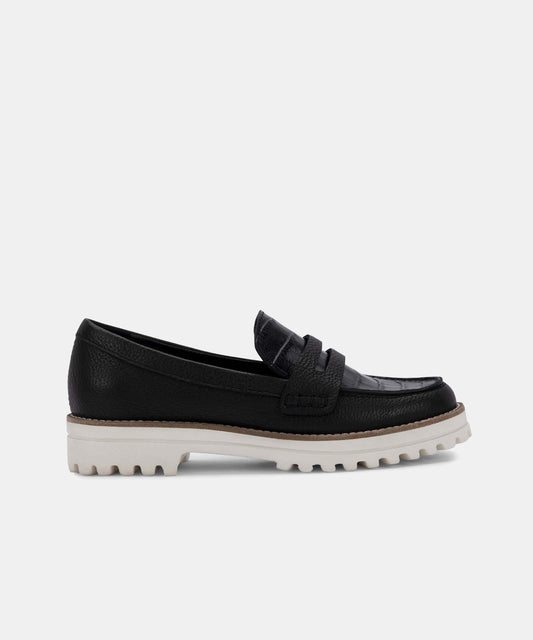 AUBREE FLATS IN ONYX LEATHER -   Dolce Vita