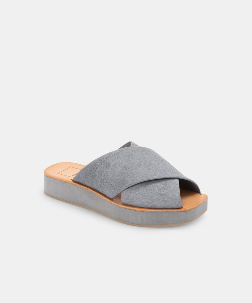 CAPRI SANDALS LIGHT GREY CALF HAIR -   Dolce Vita