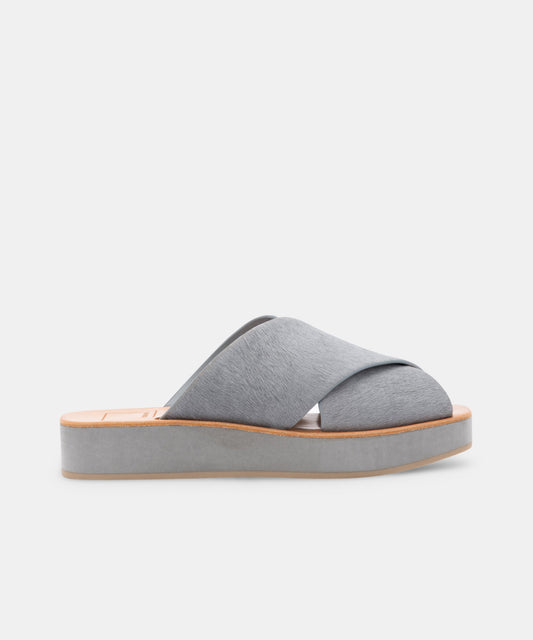 CAPRI SANDALS LIGHT GREY CALF HAIR -   Dolce Vita