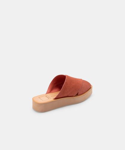 CAPRI SANDALS RUST CALF HAIR -   Dolce Vita