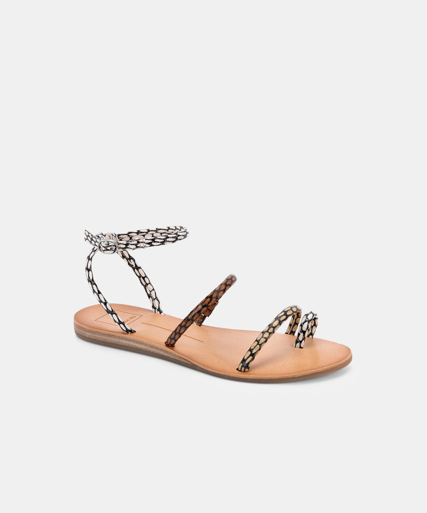 DAREN SANDALS IN COGNAC MULTI COBRA SPOTTED STELLA -   Dolce Vita