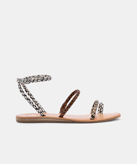 DAREN SANDALS IN COGNAC MULTI COBRA SPOTTED STELLA -   Dolce Vita