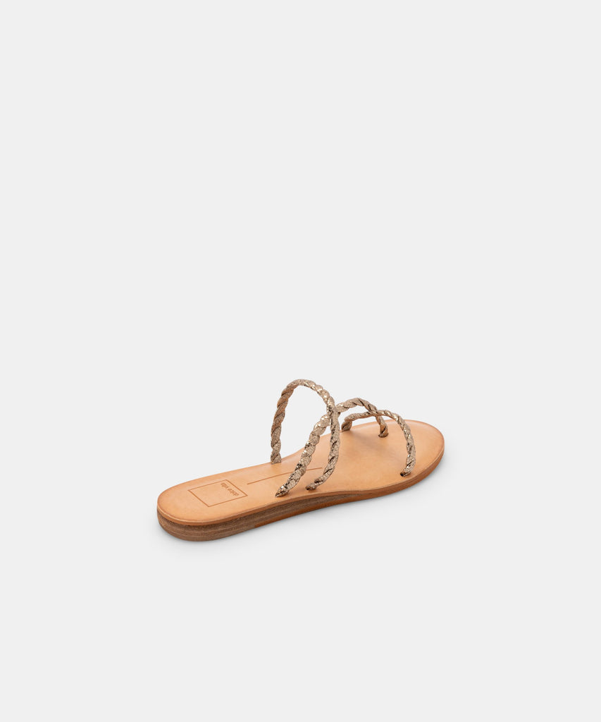 DEXLA SANDALS IN GOLD CRACKLED STELLA -   Dolce Vita