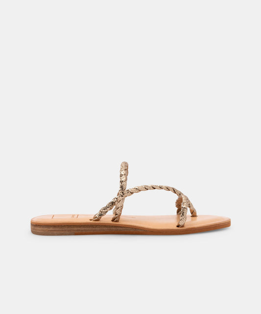 DEXLA SANDALS IN GOLD CRACKLED STELLA -   Dolce Vita