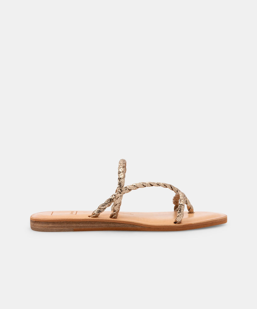 DEXLA SANDALS IN GOLD CRACKLED STELLA -   Dolce Vita