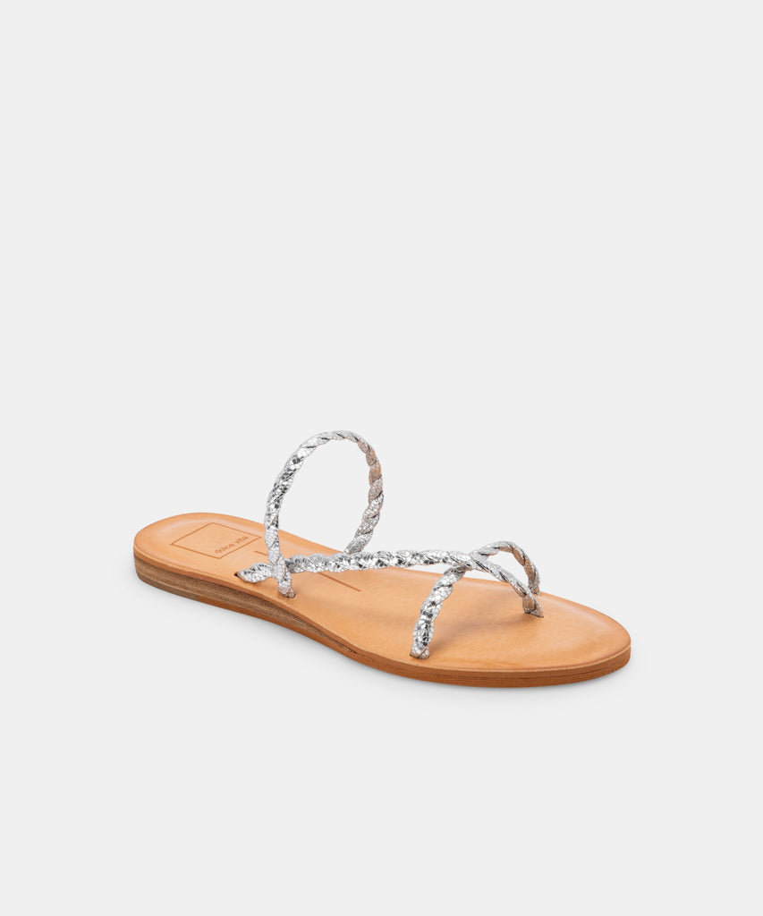 DEXLA SANDALS IN SILVER CRACKLED STELLA -   Dolce Vita