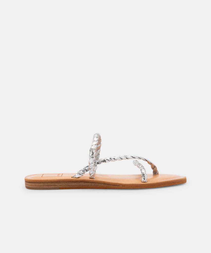 DEXLA SANDALS IN SILVER CRACKLED STELLA -   Dolce Vita