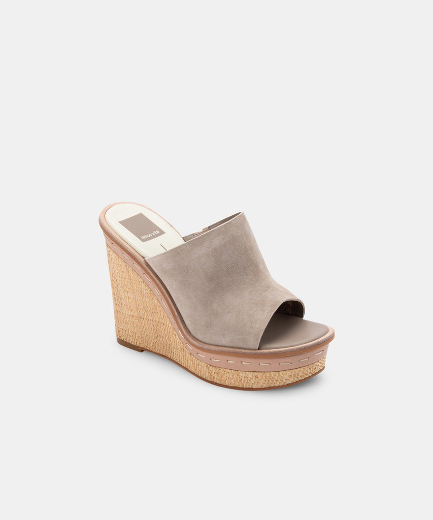 BONNY WEDGES IN ALMOND SUEDE -   Dolce Vita