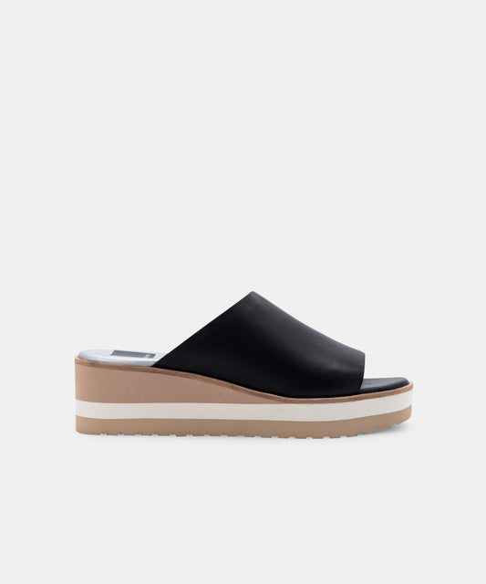 FRETA WEDGES IN BLACK LEATHER -   Dolce Vita