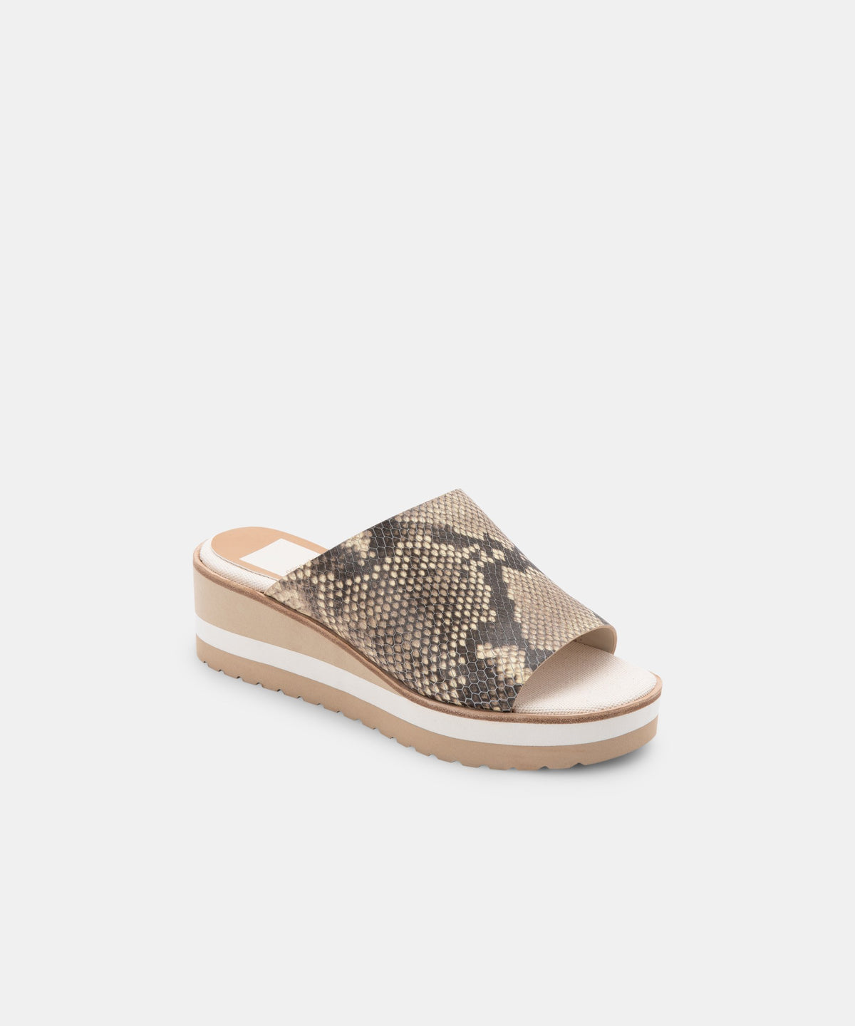 FRETA WEDGES IN STONE SNAKE PRINT LEATHER -   Dolce Vita