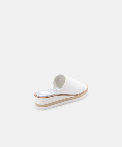 FRETA WEDGES IN WHITE LEATHER -   Dolce Vita