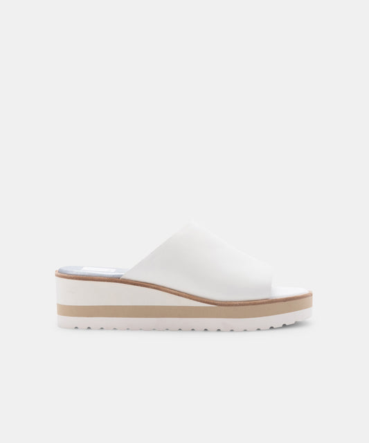 FRETA WEDGES IN WHITE LEATHER -   Dolce Vita